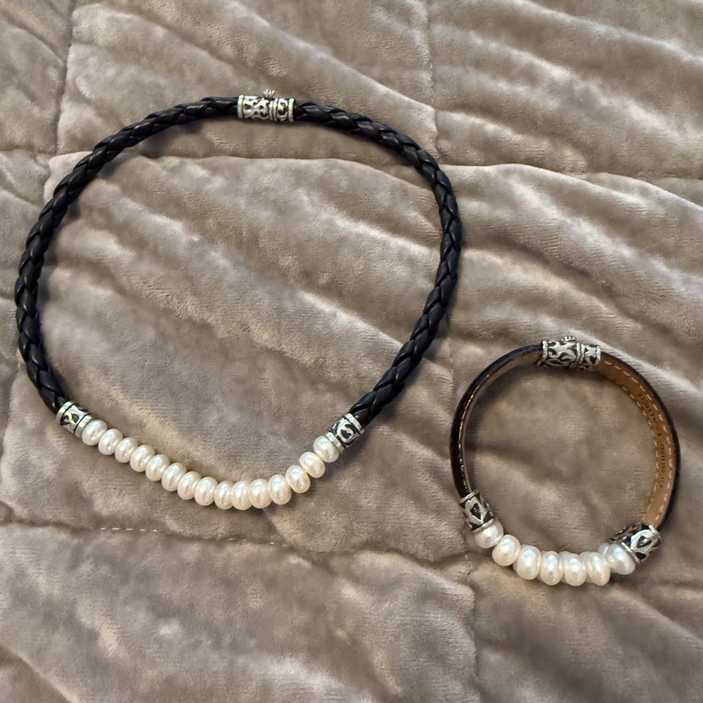 Brighton Black and White Necklace and bracelet set